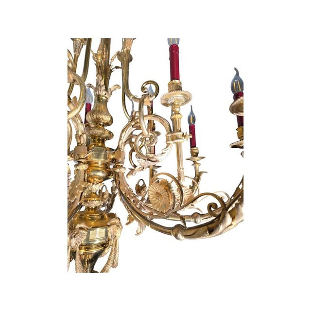 19th-Century French Gilded Bronze Chandelier 16 Lights, 1860s For Sale - Image 6 of 18