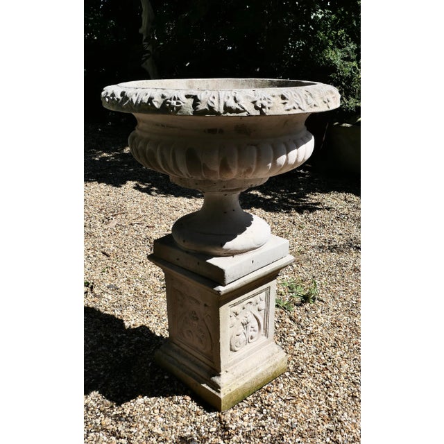 Large Garden Planter on Plinth, 1920s For Sale - Image 6 of 8