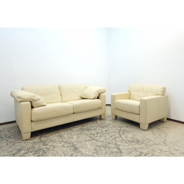 Set of Beige Leather DS 17 2-Seater Sofa & Chair from de Sede For Sale - Image 13 of 13