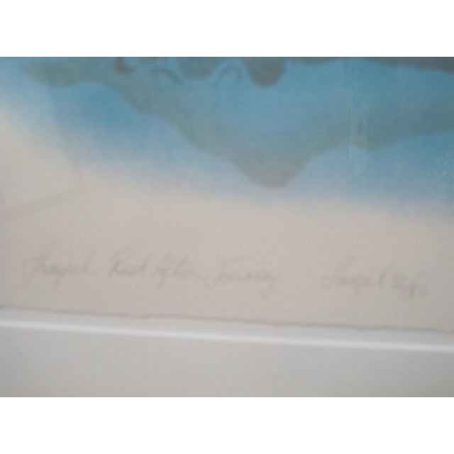 Coastal Thomasee Alikatuktuk Inuit Signed Limited Stencil Shayak Rest After Journey For Sale - Image 3 of 7