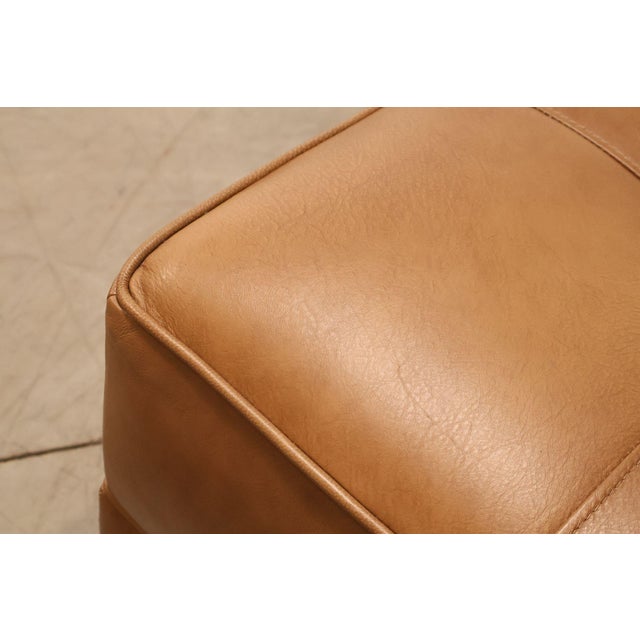 Ethan Allen Ethan Allen 'Nassau' Tufted Leather Square Ottoman For Sale - Image 4 of 18