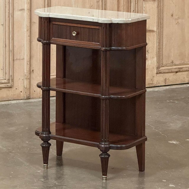Petite Louis XVI Marble-Top Console in Mahogany For Sale - Image 4 of 18