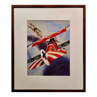 The Red Baron in a Wwi Dogfight With a French Plane - Painting For Sale