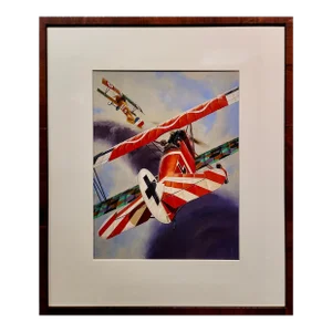 The Red Baron in a Wwi Dogfight With a French Plane - Painting