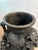 Late 20th Century Antique Japanese Bronze Textured Black Metal Floral Vase Meiji Era For Sale - Image 5 of 12