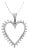 Diamond Cutout Heart Pendant .65cttw 14k White Gold 16" For Sale