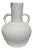 Large Handcrafted Terracotta Vase Painted White with Double Handles For Sale