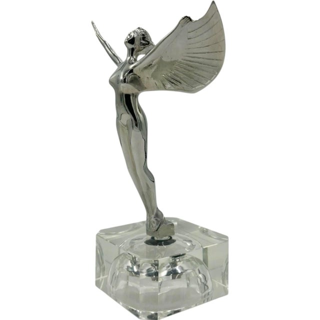 Vintage Goddess of the Dawn Aurora Moon Radiator Mascot Hood Car Ornament For Sale - Image 12 of 12