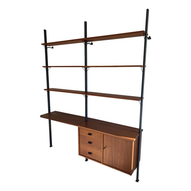 Vintage Teak Modular Wall Shelf by Olof Pira for String, 1950s, Set of 11 For Sale