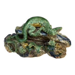Rare Majolica Palissy Lizard Joseph Landais Circa 1860
