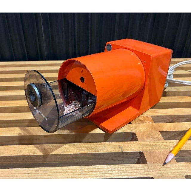 Mid-Century Modern Vintage Mid Century Orange Panasonic Pencil Sharpener For Sale - Image 3 of 7