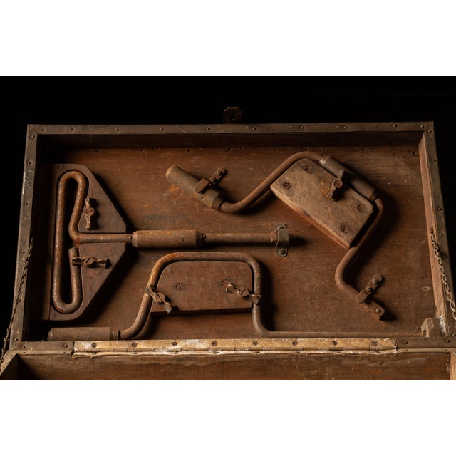 Gray Early 20th Century Tool Chest With Tools For Sale - Image 8 of 13