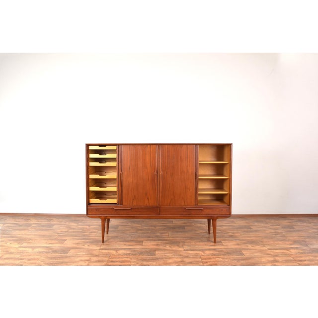 Mid-Century Modern Mid-Century Danish Teak Model 13 Highboard by Gunni Omann for Omann Jun, 1960s For Sale - Image 3 of 18