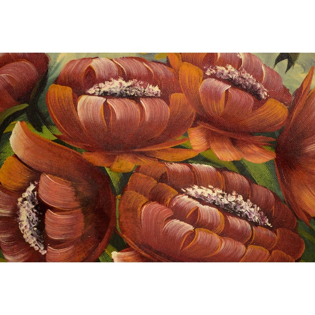 Red Poppies, Vintage Botanical Garden Floral Still-Life by M Tokira For Sale - Image 4 of 7