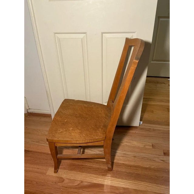 Wood Antique Tiger Oak Rocking Chair, Side Chair and Accent Table, Set of 3 For Sale - Image 7 of 12