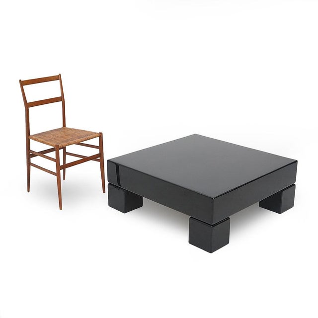Black Lacquered Square Table, 1970s For Sale - Image 12 of 13