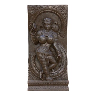 The Celestial Dancer 20th Century South Indian Wood Carving For Sale