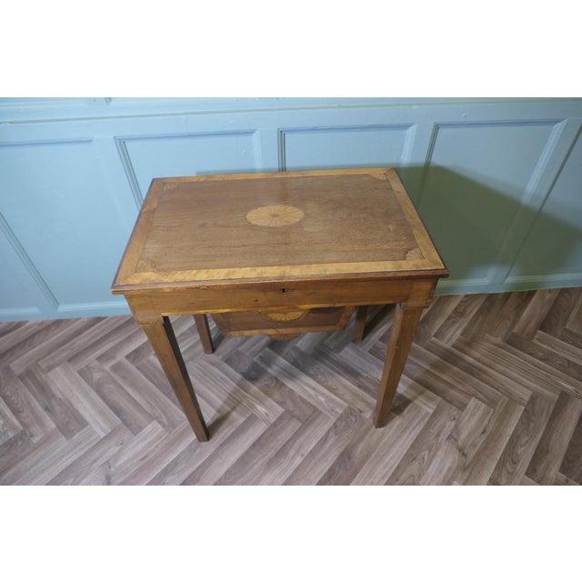 Edwardian Satin Walnut Sewing Worktable, 1900s For Sale - Image 3 of 10