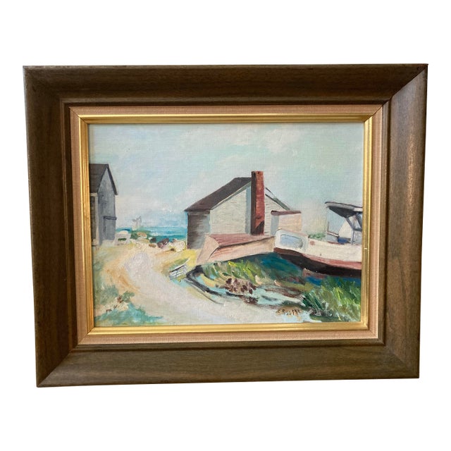 Cape Cod Oil Painting on Canvas Framed by Catherine Rourke 1966 Original For Sale