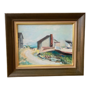Cape Cod Oil Painting on Canvas Framed by Catherine Rourke 1966 Original