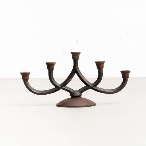 Metal Rustic Metal Candleholder, 1940 For Sale - Image 7 of 16