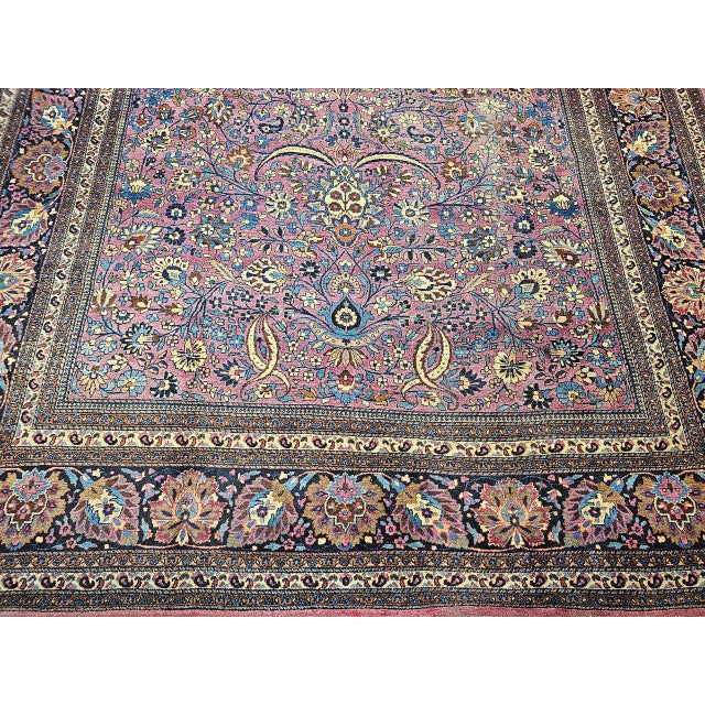 19th Century Oversized Persian Khorassan Rug, Hand-Knotted Wool, Allover Pattern, Purple & Blue, 11’ X 20’ For Sale - Image 14 of 17