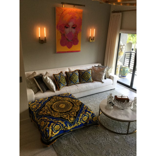 Textile Italian Custom Made Baroque Versace Velvet Throw For Sale - Image 7 of 11