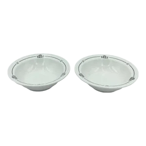 Pair of Mid 20th Century the "21" Club Nyc Restaurant Bowls Soup Salad Cereal Iron Gate Jockey