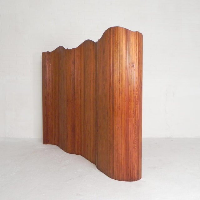 Wood Room Divider with Pine Slats in the style of Baumann for S.N.S.A., 1950s For Sale - Image 7 of 18