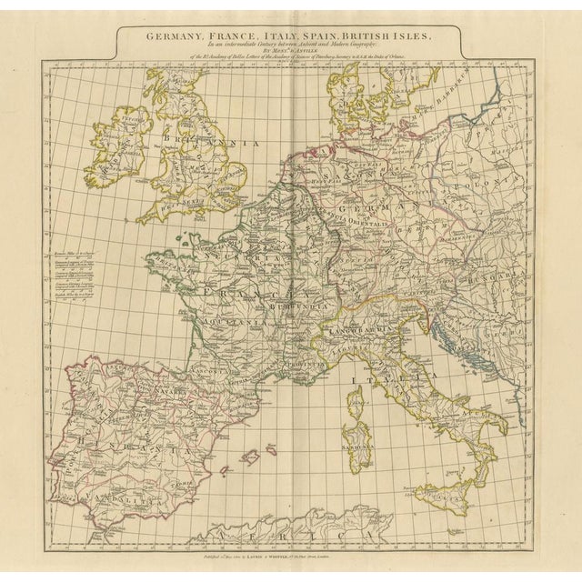 Antique Map of Europe Roman to Medieval Transition from Danville, 1818 For Sale - Image 3 of 11