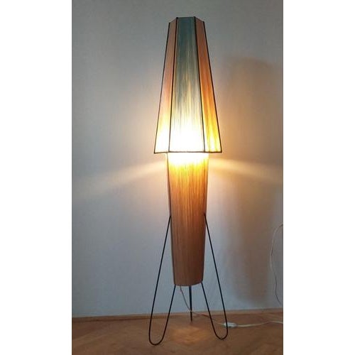 Mid-Century Modern German Rocket Floor Lamp in Metal and Straw, 1960 For Sale - Image 9 of 13
