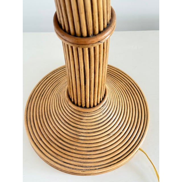 Mario Lopez Torres Mario Lopez Torres Style Rattan Palm Tree Table Lamp For Sale - Image 4 of 9