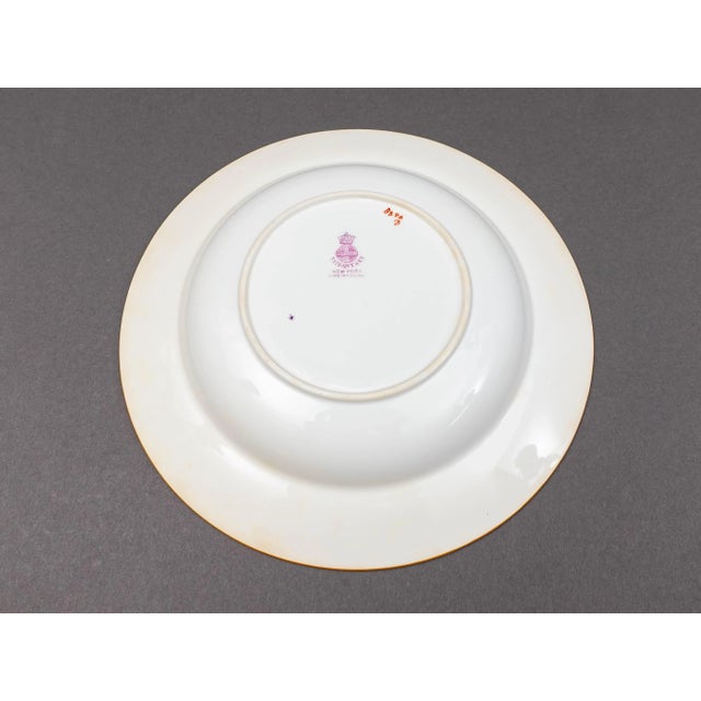 Blue Mid 20th Century Minton England for Tiffany & Co. B894 Floral Bird Rimmed Soup Bowls- Set of 7 For Sale - Image 8 of 9