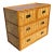 Mid-Century Campaign Style Parquet Woven Bamboo Dresser Chest Drawers For Sale