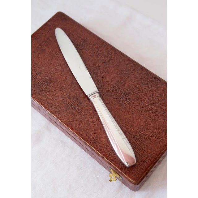 French Cutlery Set for 12 Silver-Plated Metal in a Case from Henri Emil Brille, 1940s, Set of 49 For Sale - Image 11 of 13