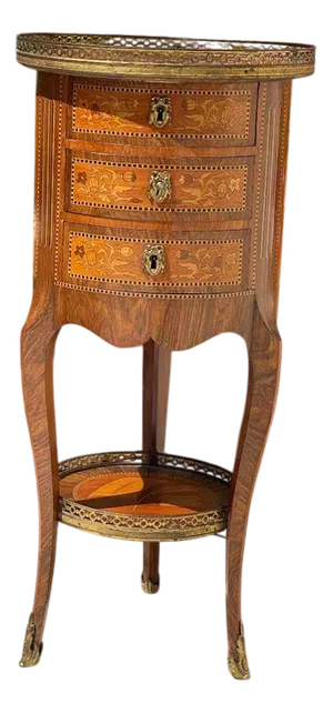 Louis XV Style Marquetry Bedside Table