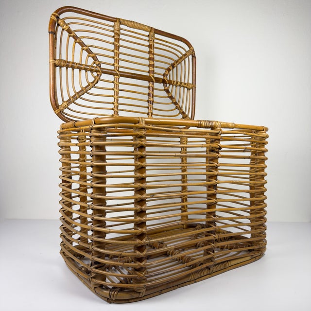 Vintage Rattan Basket, Italy, 1960s For Sale - Image 12 of 18