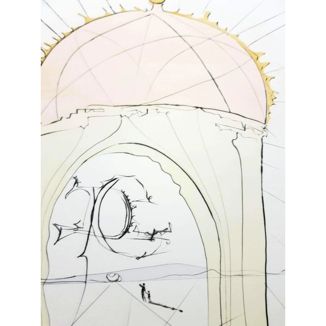 Wood Salvador Dali - The Museum of Genius - Original Signed Engraving 1974 For Sale - Image 7 of 9