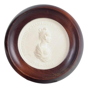 Circular Relief Plaque in Biscuit with Female Profile Portrait from Meissen, 1970s