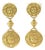Kieselstein Cord 18k Yellow Gold Double Sun Face Clip On Dangle Earrings For Sale