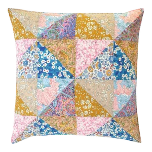 Patchwork Cushion Made With Liberty Fabric Capel Taupe