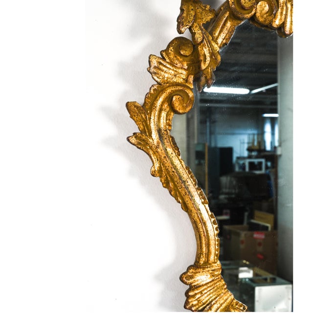 Vintage Carved Rococò Style Gilt Wall Mirror—A Pair For Sale - Image 10 of 18