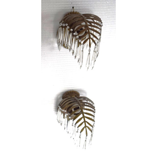 Gold Antique Wall Lamps by Josef Hoffmann for Bakalowits, 1890s, Set of 2 For Sale - Image 8 of 11