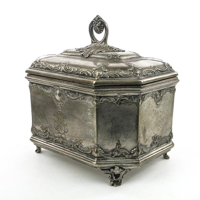 Rococo Sugar Bowl in Plated Brass from Norblin, Warsaw, Poland, 1900s For Sale - Image 12 of 18