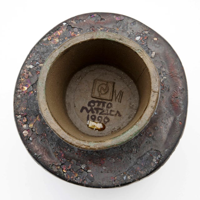 Ceramic Vase with Unique Glaze by Otto Natzler For Sale - Image 11 of 13