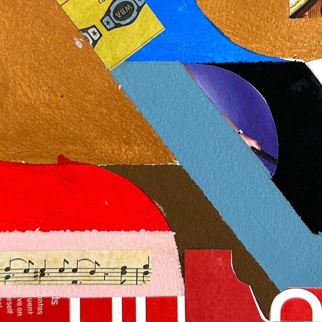 Abstract Contemporary Abstract Mixed Media on Paper Painting "Blue Courier No.38" by Jeremy Annear For Sale - Image 3 of 4