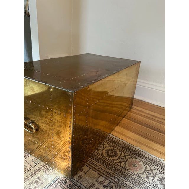1970’s Sarreid Ltd. Brass 2 Drawer Chest For Sale - Image 11 of 11