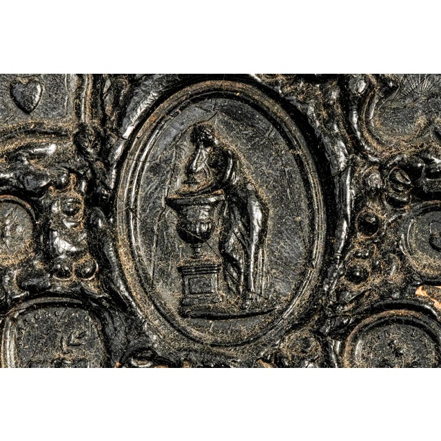 Black Rare Victorian Gutta-Percha Wax Seal Style Antique Calling Card Case Neoclassical English Art Collectible For Sale - Image 8 of 18