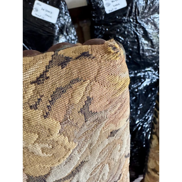 Wood Vintage French Tapestry Os De Mouton Dining Chairs - Set of 6 For Sale - Image 7 of 11