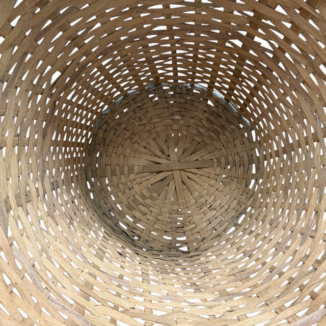 Antique Split Oak Cotton Picking Gathering Basket For Sale - Image 4 of 7